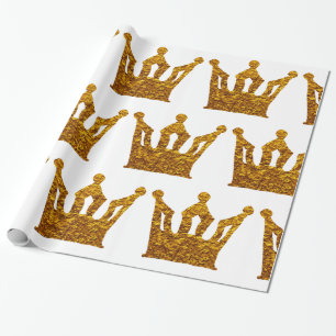 Golden Crown Wrapping Paper Cadeaupapier