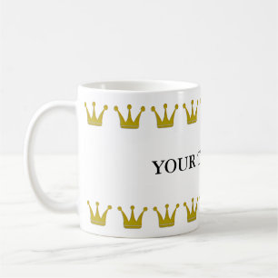 Golden Crowns Border + jouw tekst & background Koffiemok