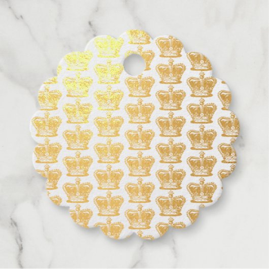  Golden Crowns Brush Script Bedankjes Labels (Voorkant)