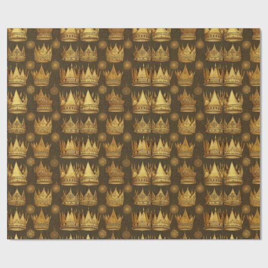 Golden Crowns Pattern Cadeaupapier (Vlak)