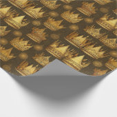 Golden Crowns Pattern Cadeaupapier (Hoek)