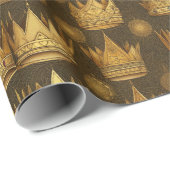 Golden Crowns Pattern Cadeaupapier (Rol Hoek)