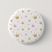 Golden Crowns Pattern Ronde Button 5,7 Cm (Voorkant)