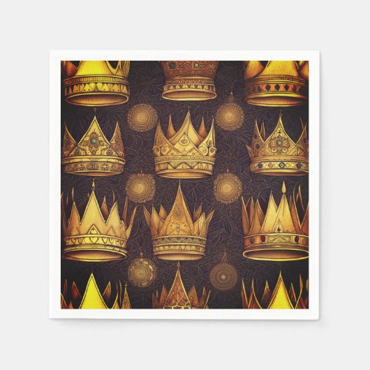 Golden Crowns Pattern Servet (Voorkant)