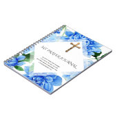 Golden Crucifix | Blue Dahlias | Journal de prière (Côté gauche)