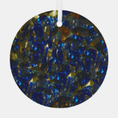 Golden Crystal Blue Circle Ornament (Achterkant)