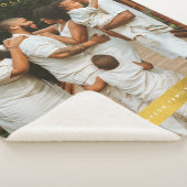Golden Custom Photo Family Kerstmis Sherpa Deken (3/4)