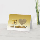 Golden Customer Appreciation Bedankkaart (Voorkant)
