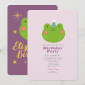 Golden Cute Frog Forest met Animals Birthday Kaart (Voorkant / Achterkant)