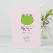 Golden Cute Frog Forest met Animals Birthday Kaart (Staand voorkant)