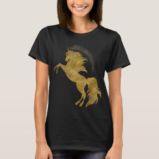 Golden Cute Glitter Beautiful Unicorn T Gold Tee 8 T-shirt
