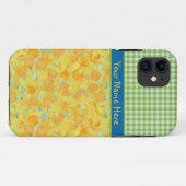 Golden Daffodils en Green Check Gingham Case-Mate iPhone Case (Achterkant (horizontaal))