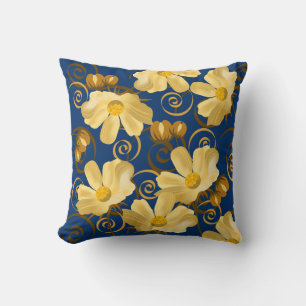 Golden Daisies en Pods Swirls Custom Kussen