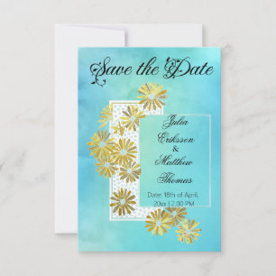 Golden Daisy Dream Elegance Romance Chic Save The Date