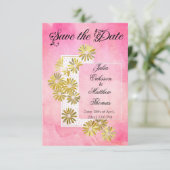 Golden Daisy Dream Elegance Romance  Chic Save The Date (Staand voorkant)