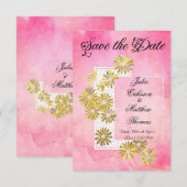 Golden Daisy Dream Elegance Romance  Chic Save The Date (Voorkant / Achterkant)