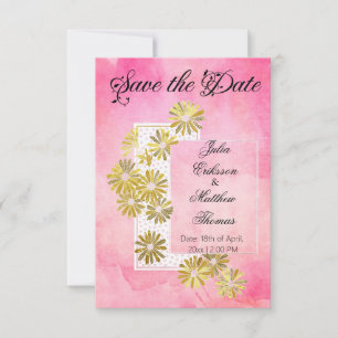 Golden Daisy Dream Elegance Romance Chic Save The Date