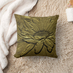 Golden Daisy Floral Art Kussen