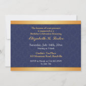 Golden Damask Anniversaire Appartement Invitation (Dos)