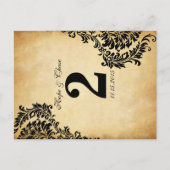 Golden  Damask-kaarten met tabelnummer Briefkaart (Voorkant)