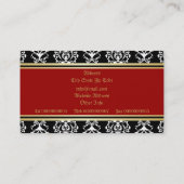 Golden Damask Luxury Custom Cartes de visite (Dos)