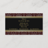 Golden Damask Luxury Custom Cartes de visite (Dos)