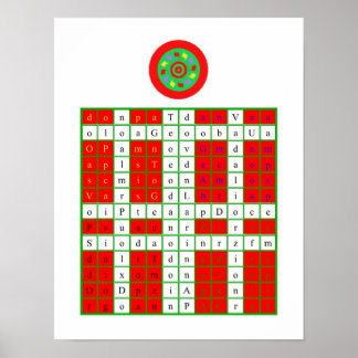 Golden Dawn Enochian Fire Tablet / Watchtower Poster