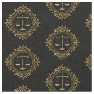 Golden Decorative Scales of Justice Rechtsgesche Stof