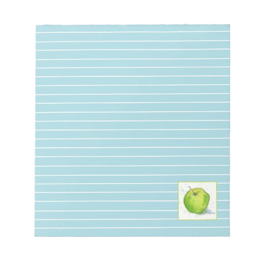 Golden Delicious Green Apple Waterverf Blue Lined Notitieblok (Voorkant)