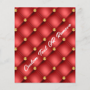 Golden Diamond Tufted Leather Text Name Red Flyer