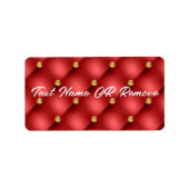 Golden Diamond Tufted Leather Text Name Red Label (Voorkant)