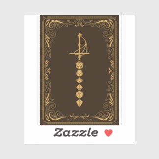 Golden Dice Sword Tafelblad RPG Sticker