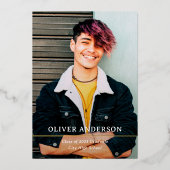 Golden Didging | Modern Two Photo 2023 Afstuderen Folie Uitnodiging (Voorkant)