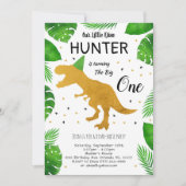 Golden Dinosaur invitation d'anniversaire (Devant)