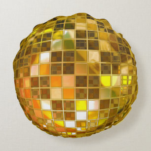 Golden Disco Ball Round Pillow Rond Kussen