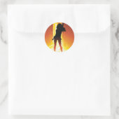 Golden Disco Woman Ronde Sticker (Tas)