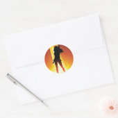 Golden Disco Woman Ronde Sticker (Envelop)