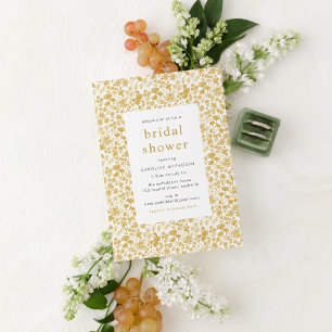 Golden Ditzy Floral Vrijgezellenfeest Kaart