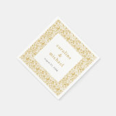  Golden Ditzy Floral Wedding Cocktail Servet (Hoek)