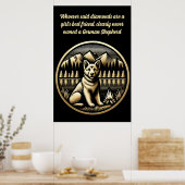 Golden Dog bij het kampvuur Poster (Keuken)