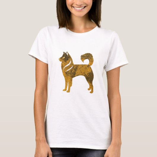Golden Dog Husky Vrouwen Basic T-shirt, wit T-shirt (Voorkant)