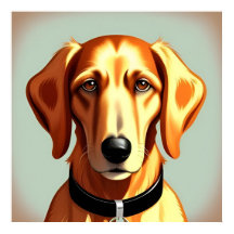 Golden Dog met halsband toont identiteits Label