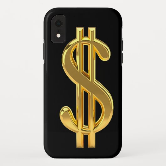 Golden Dollar Sign iPhone Case (Achterkant)