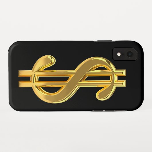 Golden Dollar Sign iPhone Case (Achterkant (horizontaal))