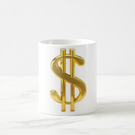 Golden Dollar Sign Koffiemok