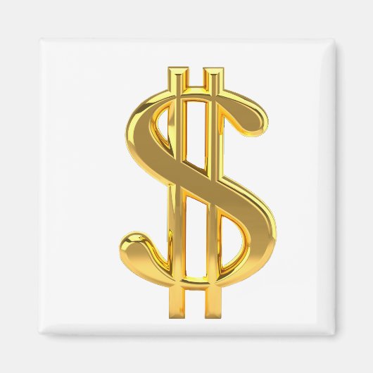 Golden Dollar Sign Magnet Magneet (Voorkant)