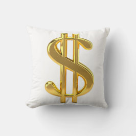 Golden Dollar Sign Pillow Kussen