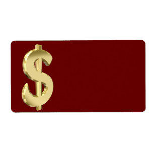Golden dollarteken etiket
