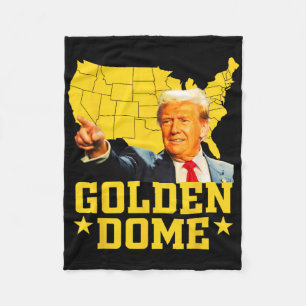Golden Dome Trump Grote Amerikaanse kaart Patriott Fleece Deken