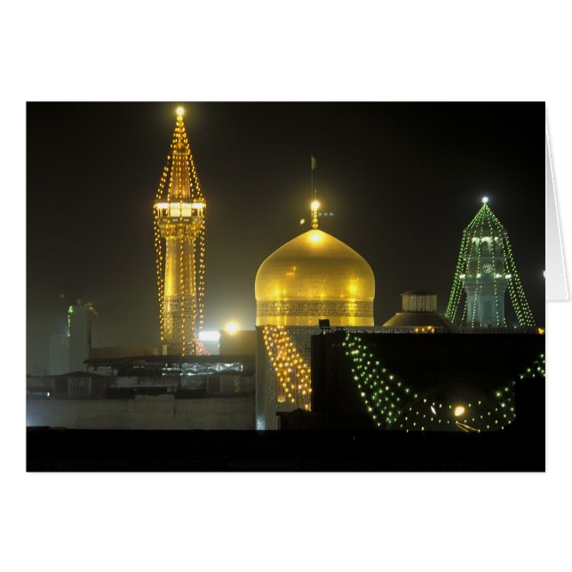 Golden dome van het imam Reza Shrine Complex op (Voorkant Horizontaal)
